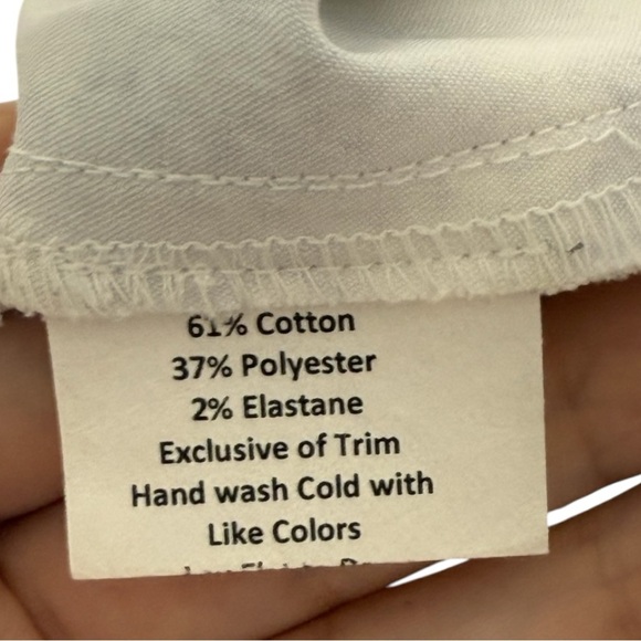 Sara Campbell Blue White Abstract Print Crop Pants Fringe Hem Size 6 - Picture 11 of 11